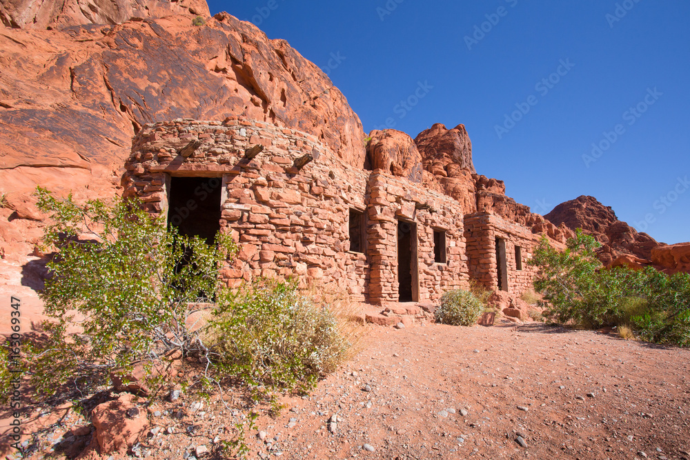 Stone cabins at Valley of Fire State Park in Nevada