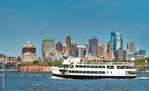 Ferry connecting New York City, Liberty and Ellis Islands and Jersey City