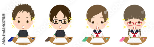 テストを受ける学生　驚く