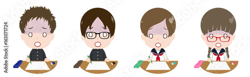 テストを受ける学生　ショック