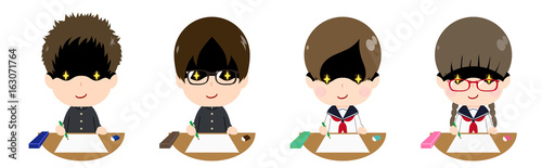 テストを受ける学生　悪巧み