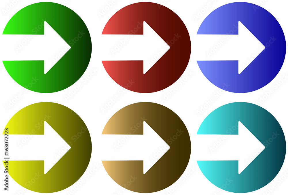 Circle with arrow icons set Circle with arrow icons set
