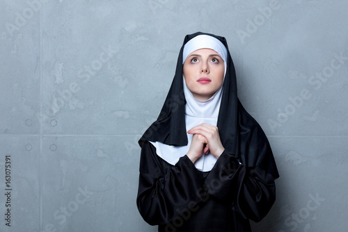 Young serious nun