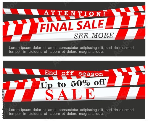 Final sale and end of the season banner. Vector illustration.