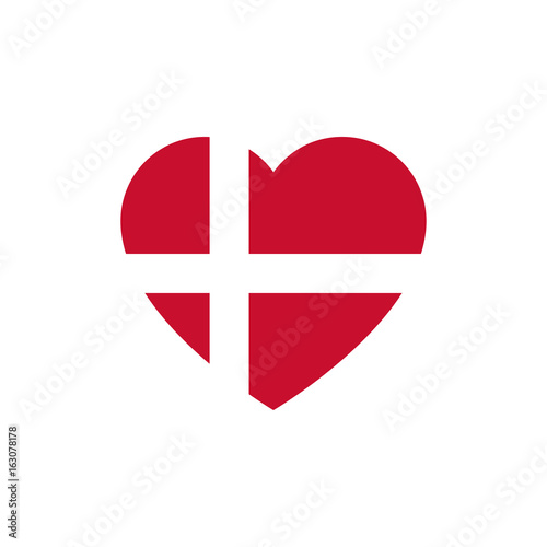 Flag of Denmark heart silhouette
