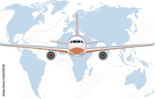 Aviation poster with jet airplane