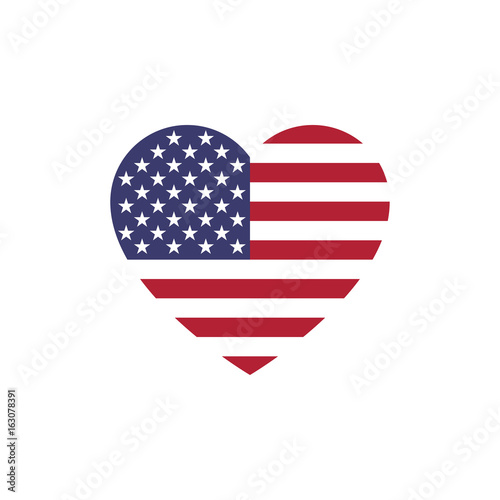 USA flag heart silhouette