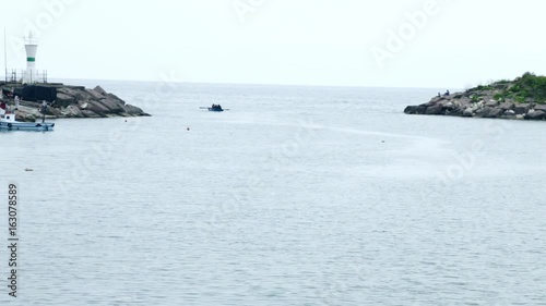 boat on the lsea. blue sea view  photo