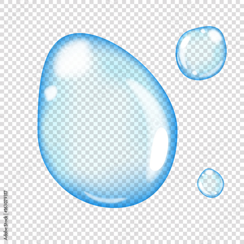 Vector realistic transparent water drop
