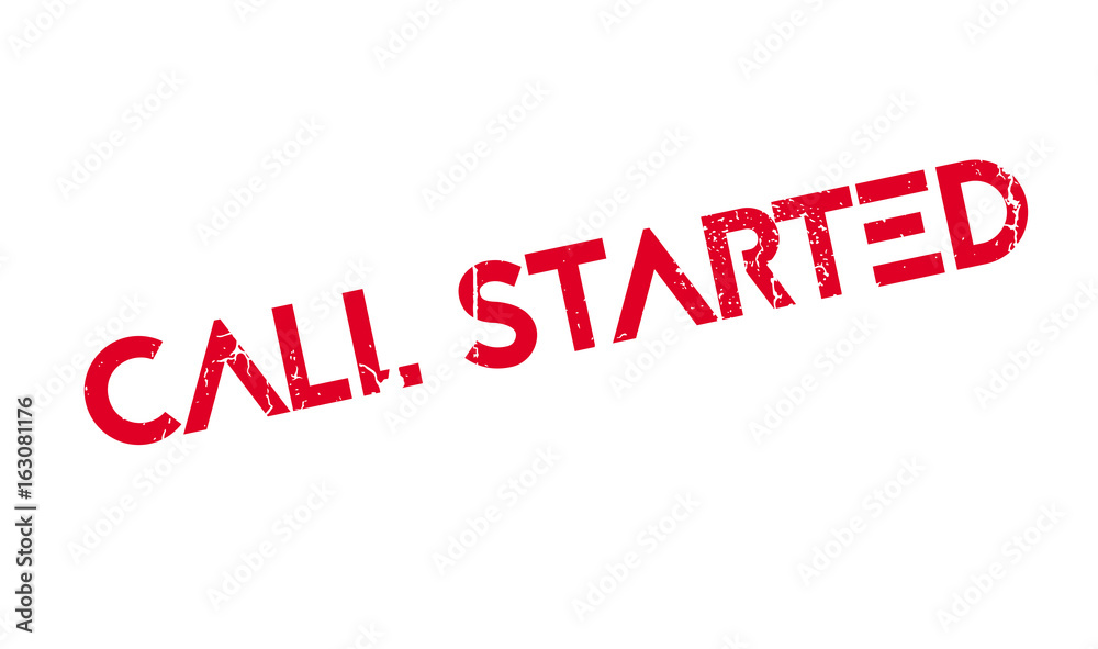 Call Started rubber stamp. Grunge design with dust scratches. Effects can be easily removed for a clean, crisp look. Color is easily changed. Call Started rubber stamp. Grunge design with dust scratches. Effects can be easily removed for a clean, crisp look. Color is easily changed.