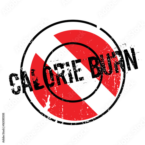 Calorie Burn rubber stamp. Grunge design with dust scratches. Effects can be easily removed for a clean, crisp look. Color is easily changed.