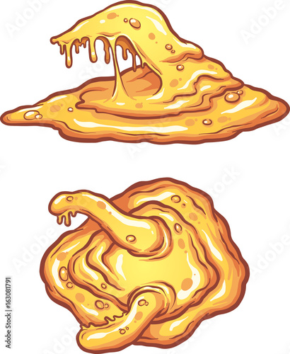Slime cartoon monster. Side and top view. Vector clip art illustration with simple gradients. Each on a separate layer.
