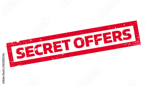 Secret Offers rubber stamp. Grunge design with dust scratches. Effects can be easily removed for a clean, crisp look. Color is easily changed.