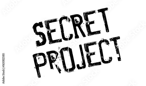 Secret Project rubber stamp. Grunge design with dust scratches. Effects can be easily removed for a clean, crisp look. Color is easily changed.