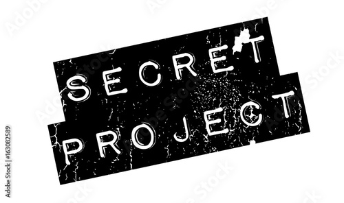Secret Project rubber stamp. Grunge design with dust scratches. Effects can be easily removed for a clean, crisp look. Color is easily changed.