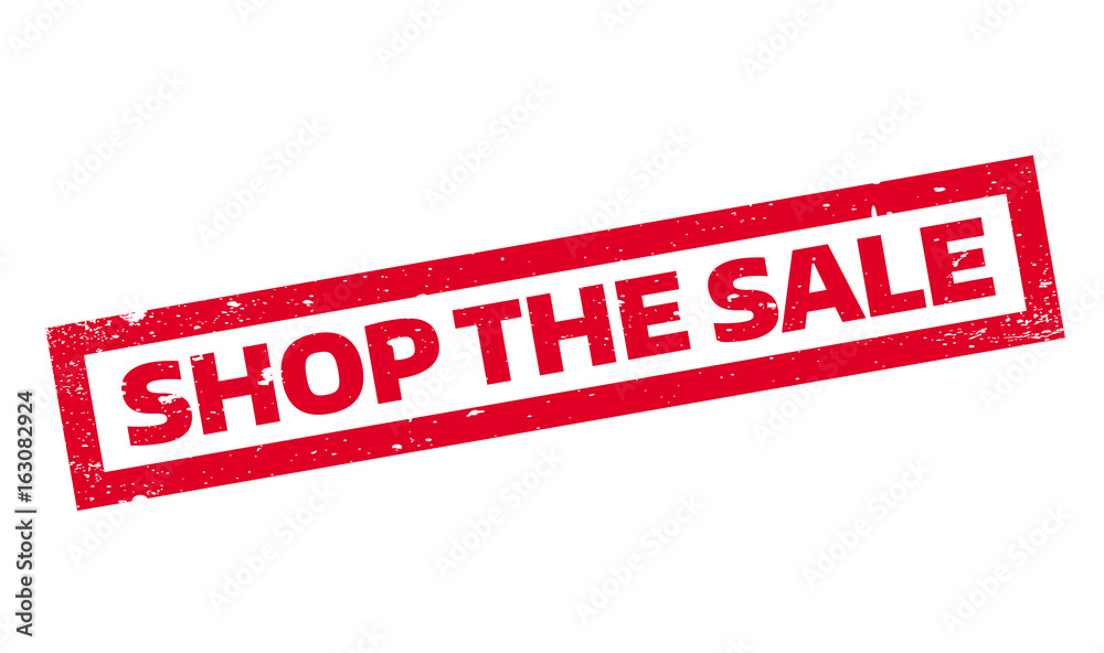 Fototapeta premium Shop The Sale rubber stamp. Grunge design with dust scratches. Effects can be easily removed for a clean, crisp look. Color is easily changed.