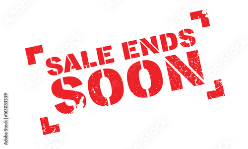 Sale Ends Soon rubber stamp. Grunge design with dust scratches. Effects can be easily removed for a clean, crisp look. Color is easily changed.