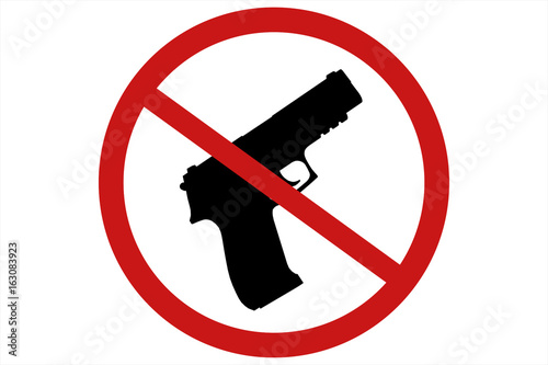 Prohibiting sign for gun. No gun sign. 3d illustration photo