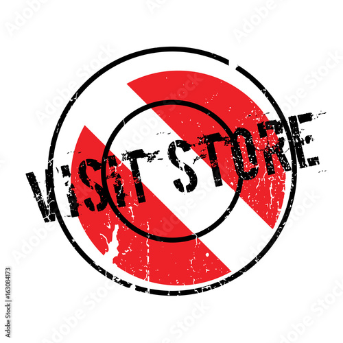 Visit Store rubber stamp. Grunge design with dust scratches. Effects can be easily removed for a clean, crisp look. Color is easily changed.
