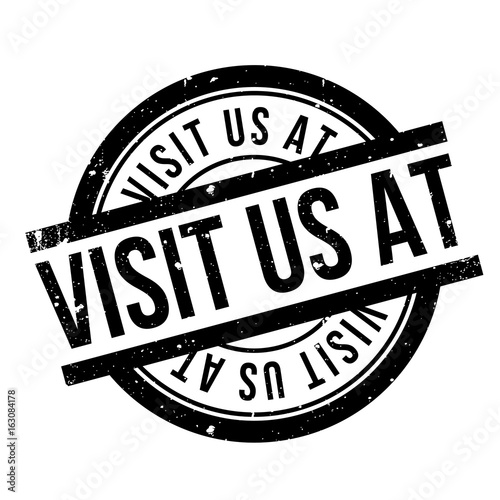 Visit Us At rubber stamp. Grunge design with dust scratches. Effects can be easily removed for a clean, crisp look. Color is easily changed.