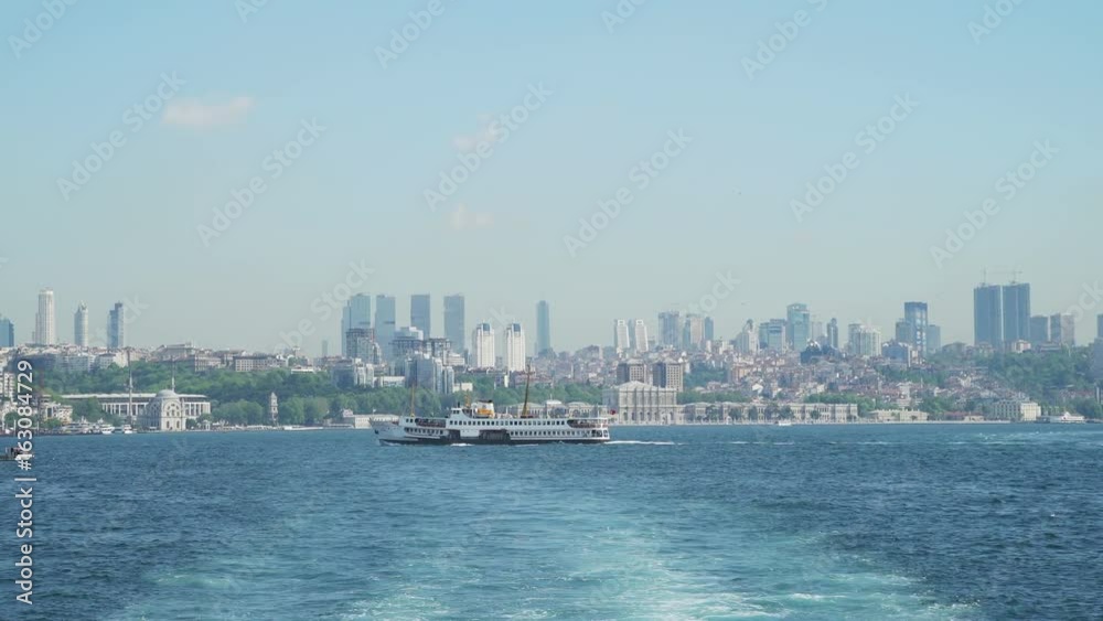 Luxury Passenger Ship in front Istanbul landscape Luxury Passenger Ship in front Istanbul landscape