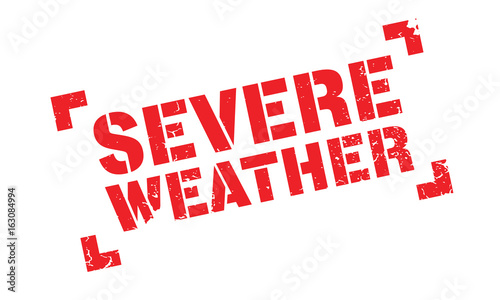 Severe Weather rubber stamp. Grunge design with dust scratches. Effects can be easily removed for a clean, crisp look. Color is easily changed.