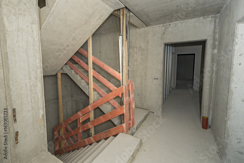 Construction site indoor staircase