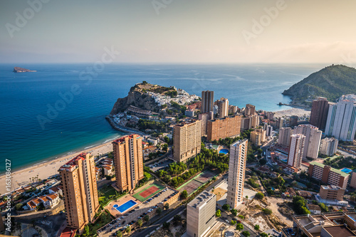 Obraz na płótnie Benidorm levante beach aerial view in alicante Spain w salonie