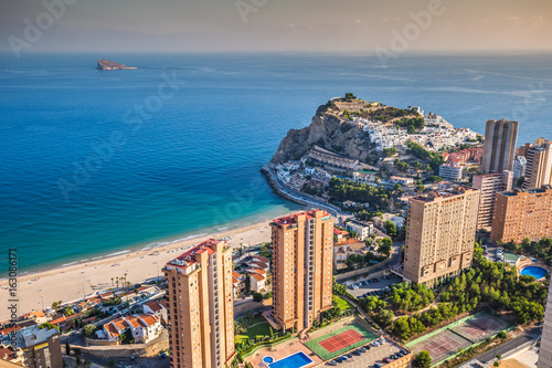 Benidorm levante beach aerial view in alicante Spain