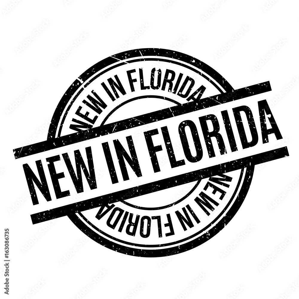 New In Florida rubber stamp. Grunge design with dust scratches. Effects can be easily removed for a clean, crisp look. Color is easily changed. New In Florida rubber stamp. Grunge design with dust scratches. Effects can be easily removed for a clean, crisp look. Color is easily changed.