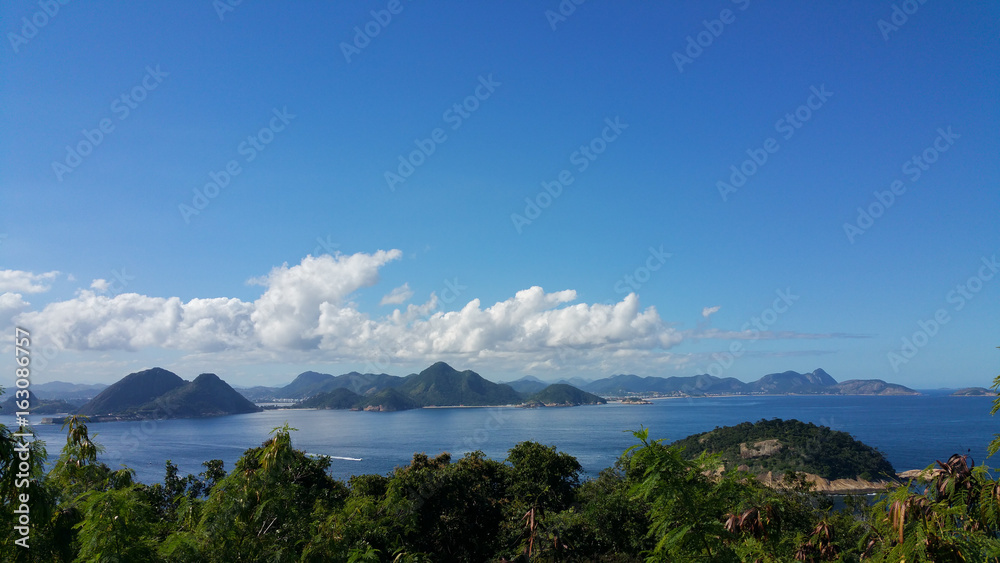 Panoramic view of guanabara bay in Rio de Janeiro Brazil