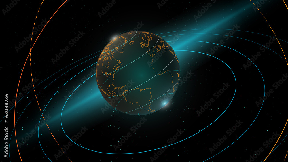 Obraz premium Futuristic global interface technology science