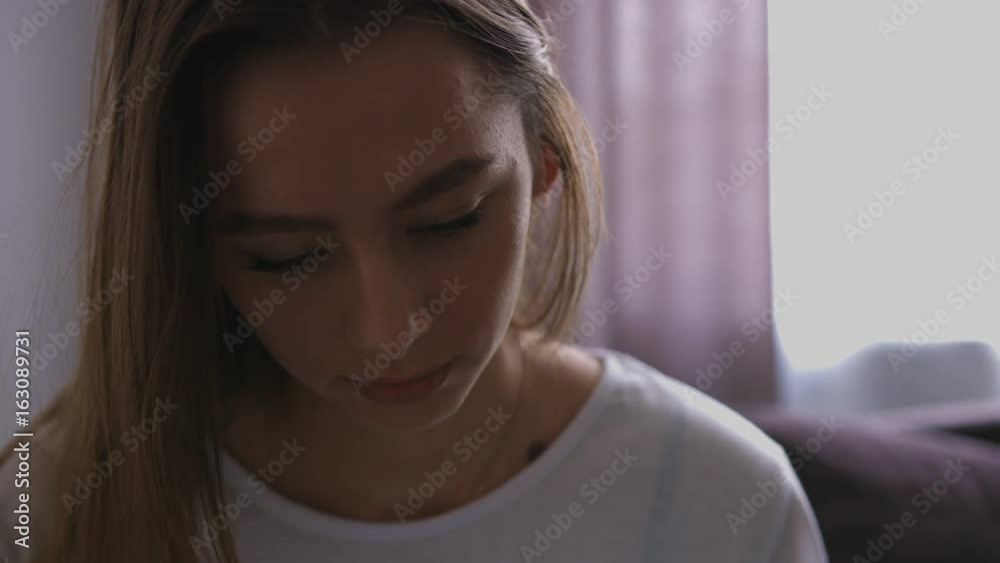 Portrait of young serious woman using laptop for chating with friends. Portrait of young serious woman using laptop for chating with friends.