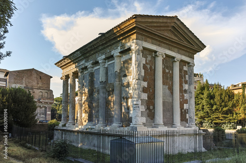 ROME  ITALY - JUNE 22  2017  Amazing view of Temple of Portunus  in city of Rome  Italy