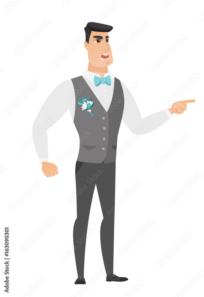 Furious groom screaming vector illustration. Furious groom screaming vector illustration.