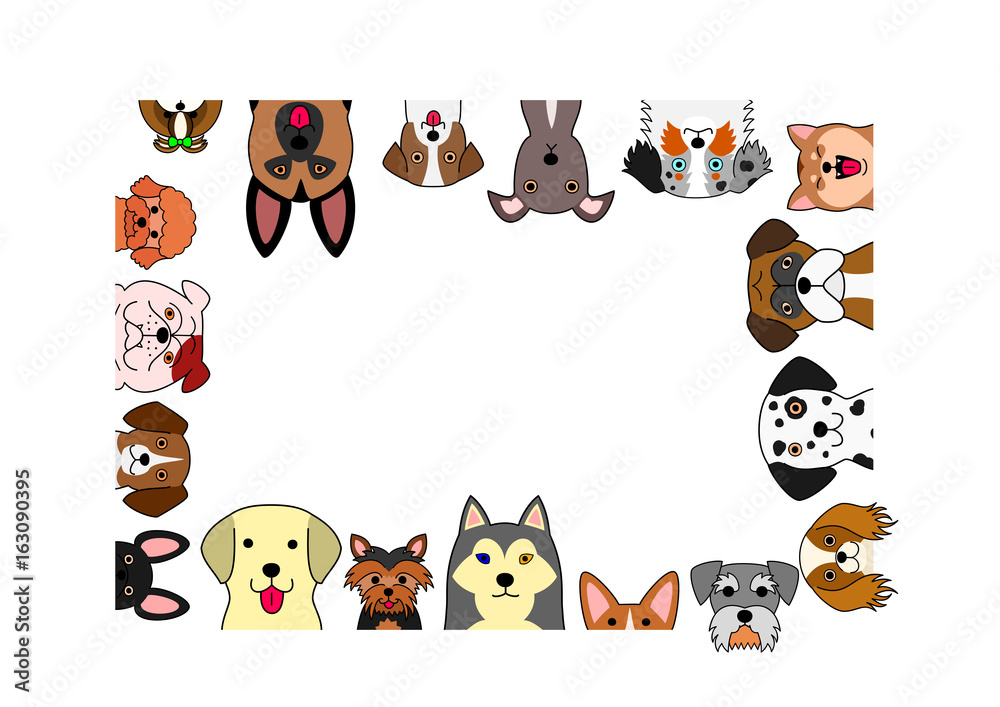 cute dogs rectangle frame cute dogs rectangle frame