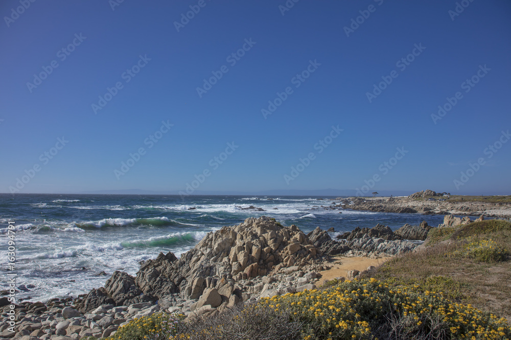 The beautiful sea along the coast Pebble Beach California