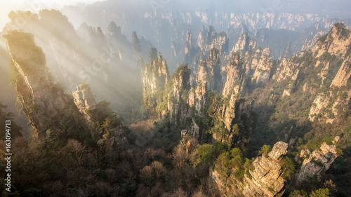 Nature in China - mountain landscape of Zhangjiajie Wulingyuan National Park  Unesco world heritage site