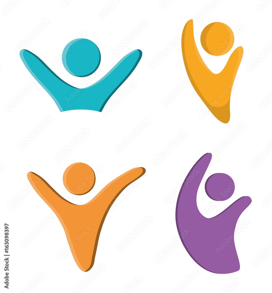 Abstract human figures icon set over white background colorful design vector illustration Abstract human figures icon set over white background colorful design vector illustration