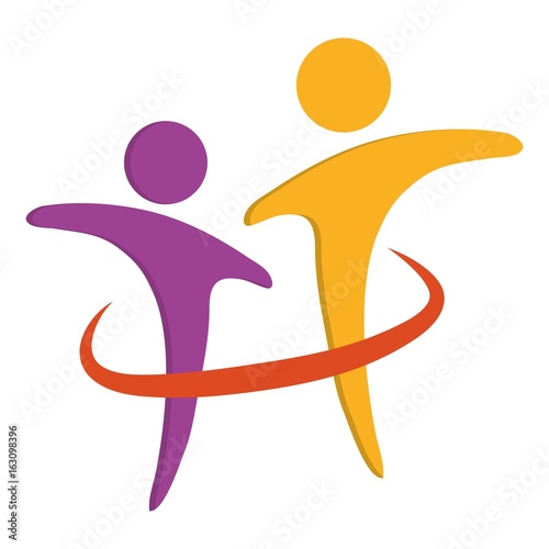 Abstract human figures  icon over white background colorful design vector illustration