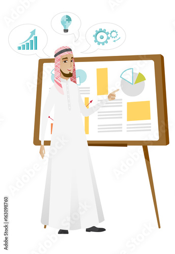 Businessman giving business presentation.