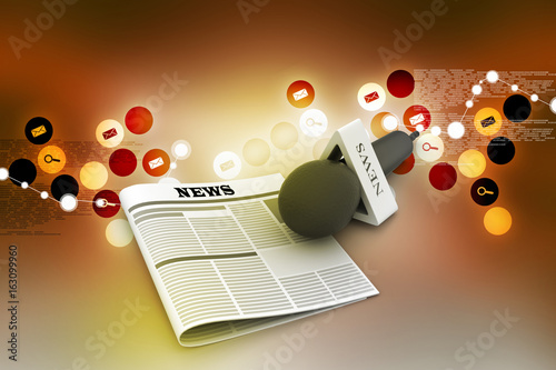 Microphone with newspaper