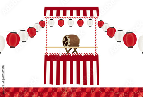 祭り　背景素材（はがきサイズ）