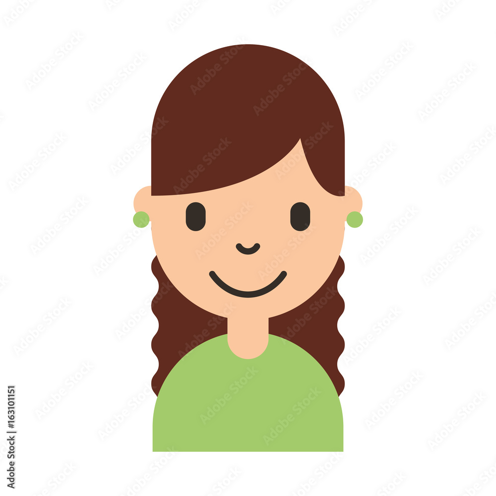 cute young girl avatar character vector illustration design