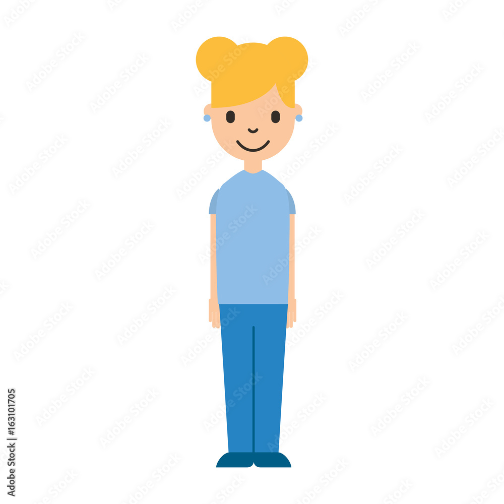 cute young girl avatar character vector illustration design