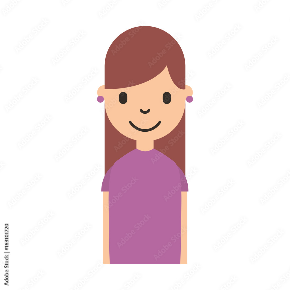 cute young girl avatar character vector illustration design