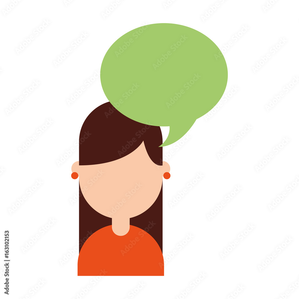 cute young girl with speech bubble avatar character vector illustration design cute young girl with speech bubble avatar character vector illustration design