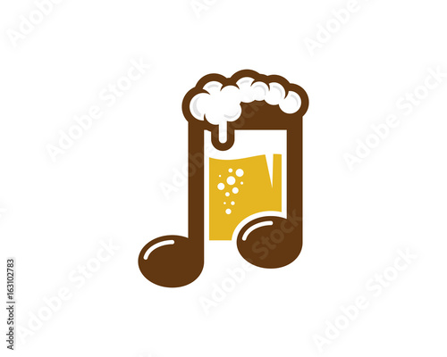 Music Beer Icon Logo Design Element