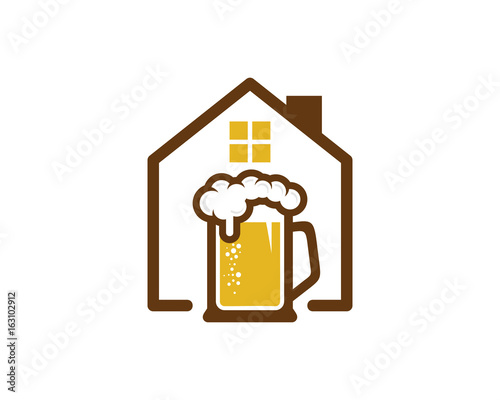 House Beer Icon Logo Design Element