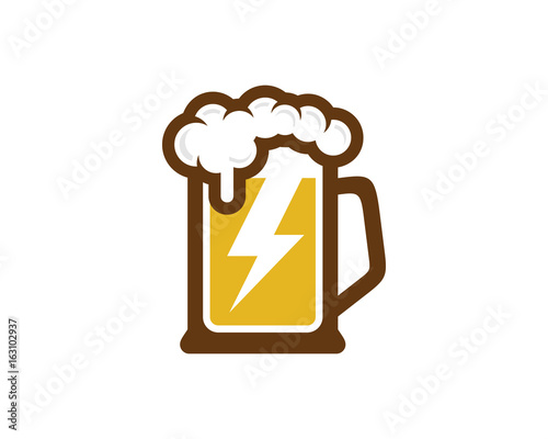 Power Beer Icon Logo Design Element